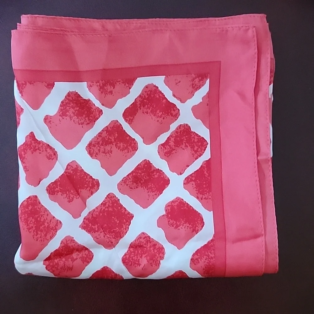 Coach Vintage Pink and White Geometric Scarf